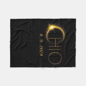 Solar Eclipse 2024 Totale Solar Eclipse State Ohio Fleece Deken (Voorkant (Horizontaal))