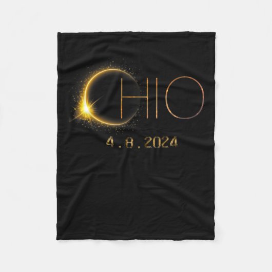 Solar Eclipse 2024 Totale Solar Eclipse State Ohio Fleece Deken (Voorkant)