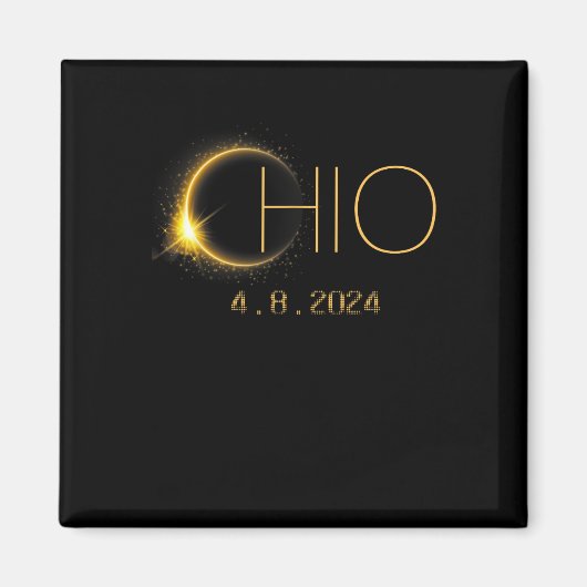 Solar Eclipse 2024 Totale Solar Eclipse State Ohio Magneet (Voorkant)