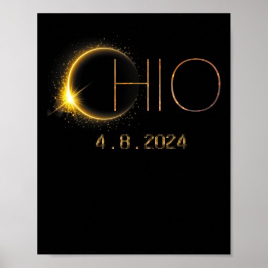 Solar Eclipse 2024 Totale Solar Eclipse State Ohio Poster (Voorkant)