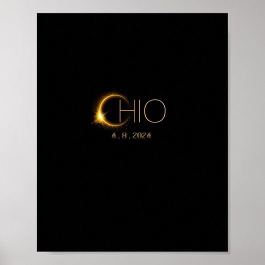 Solar Eclipse 2024 Totale Solar Eclipse State Ohio Poster (Voorkant)