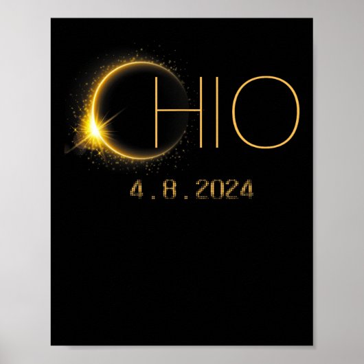Solar Eclipse 2024 Totale Solar Eclipse State Ohio Poster (Voorkant)