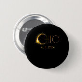 Solar Eclipse 2024 Totale Solar Eclipse State Ohio Ronde Button 5,7 Cm (Voorkant /achterkant)