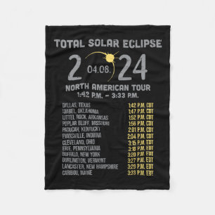 Solar Eclipse 2024 Totality April 8 Mannen Vrouwen Fleece Deken