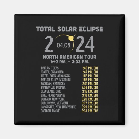 Solar Eclipse 2024 Totality April 8 Mannen Vrouwen Magneet (Voorkant)