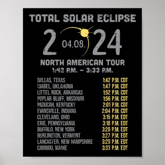 Solar Eclipse 2024 Totality April 8 Mannen Vrouwen Poster (Voorkant)
