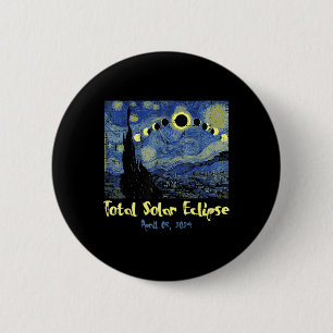 Solar Eclipse 2024 Totality April 8 Mannen Vrouwen Ronde Button 5,7 Cm