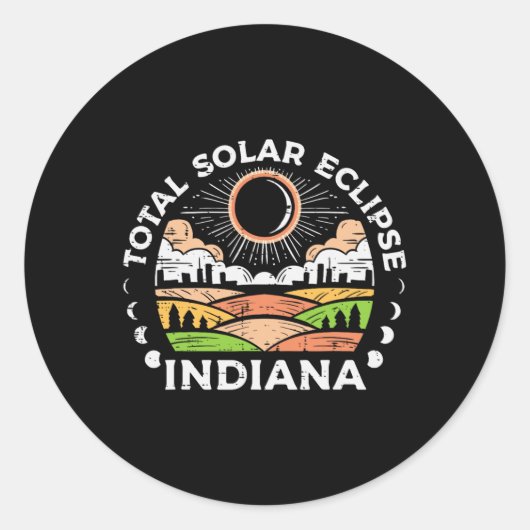 Solar Eclipse 2024 Totality April 8 Mannen Vrouwen Ronde Sticker (Voorkant)