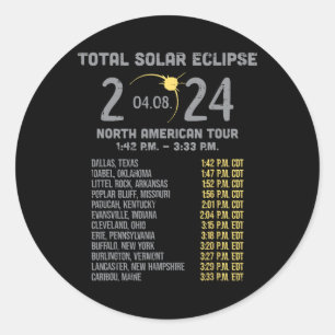 Solar Eclipse 2024 Totality April 8 Mannen Vrouwen Ronde Sticker