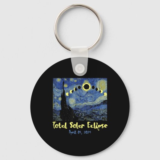 Solar Eclipse 2024 Totality April 8 Mannen Vrouwen Sleutelhanger (Voorkant)