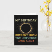 Solar Eclipse 2024 Verjaardag Cadeau 4.8.24 Totali Kaart (Gele Bloem)