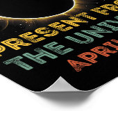 Solar Eclipse 2024 Verjaardag Cadeau 4.8.24 Totali Poster (Hoek)