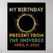 Solar Eclipse 2024 Verjaardag Cadeau 4.8.24 Totali Poster (Voorkant)