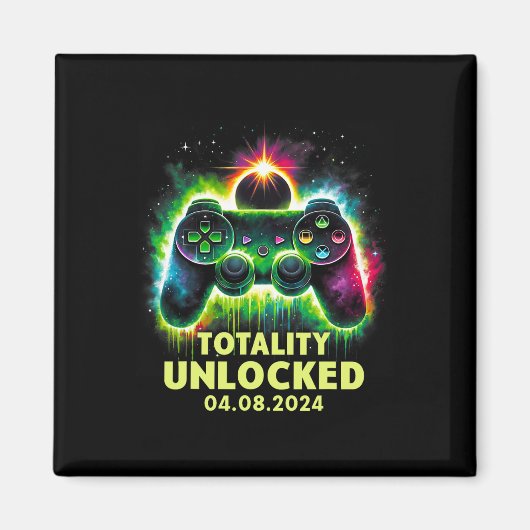 Solar Eclipse 2024 Videogame Gaming Magneet (Voorkant)