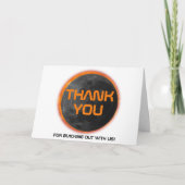 Solar Eclipse 2024 Zwart uit Gevouwen Dank u Kaart (Voorkant)