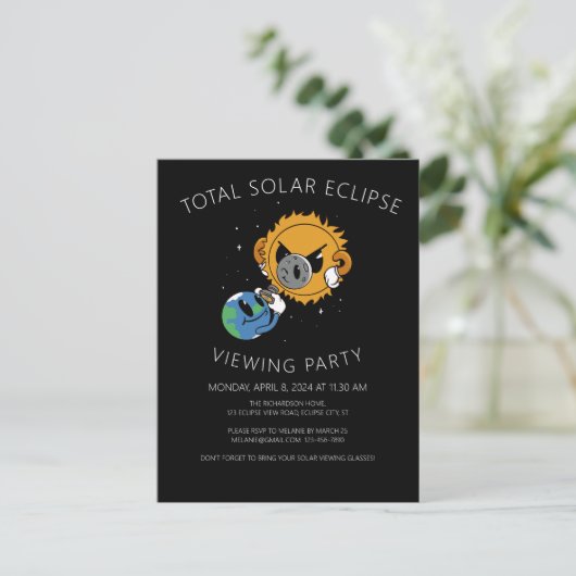 Solar Eclipse 2025 Photobomb Uitnodiging bekijken (Staand voorkant)