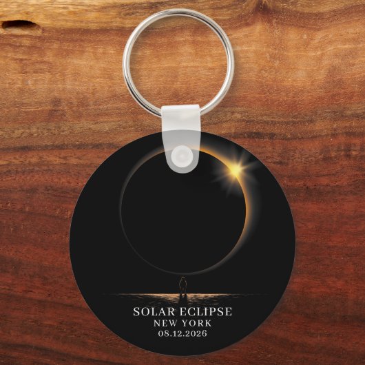 Solar Eclipse 2026 Celestial Astronomy Sleutelhanger (Achterkant)