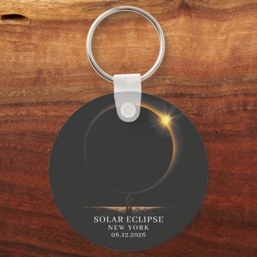 Solar Eclipse 2026 Celestial Astronomy Sleutelhanger (Voorkant)