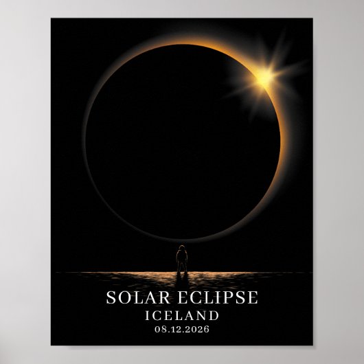 Solar Eclipse 2026 Iceland Celestial Poster (Voorkant)