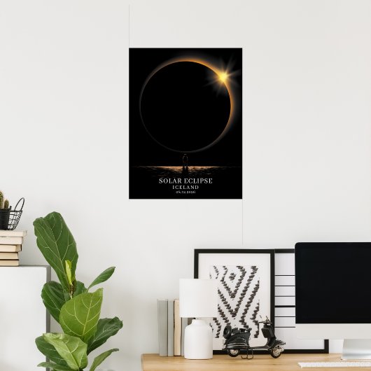 Solar Eclipse 2026 Iceland Celestial Poster (Thuiskantoor)