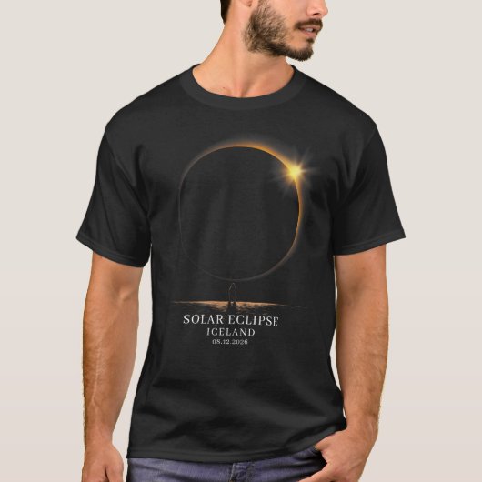 Solar Eclipse 2026 Iceland Celestial T-shirt (Voorkant)