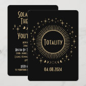 Solar Eclipse 2 Celestial Sterren Zwart & Goud Hor Kaart (Voorkant / Achterkant)