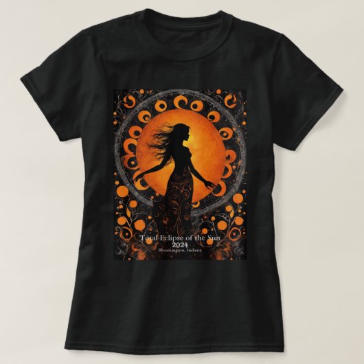Solar Eclipse 2 kanten Jouw tekst Sun Dancer T-shirt (Design voorkant)