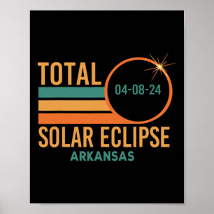 Solar Eclipse Arkansas April 8 2024 Totaal Totaal Poster
