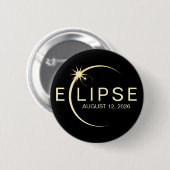 Solar Eclipse Astronomy Event 2026 Ronde Button 5,7 Cm (Voorkant /achterkant)