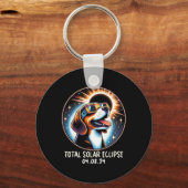 Solar Eclipse Beagle Dragen Bril Pet April 8 2 Sleutelhanger (Voorkant)