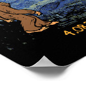 Solar Eclipse Bigfoot Sterrennacht Sasquatch Manne Poster (Hoek)