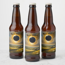 Solar Eclipse Boerderij Midwest aanpassen Set van  Bier Etiket