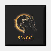 Solar Eclipse Cat Solar Eclipse Bril Cat Fun Magneet (Voorkant)