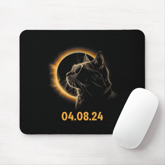 Solar Eclipse Cat Solar Eclipse Bril Cat Fun Muismat (Met muis)