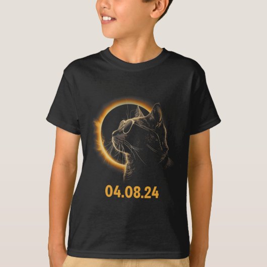 Solar Eclipse Cat Solar Eclipse Bril Cat Fun T-shirt (Voorkant)