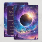 Solar Eclipse & Celestial Stars Cosmic Sky Custom Kaart (Voorkant / Achterkant)