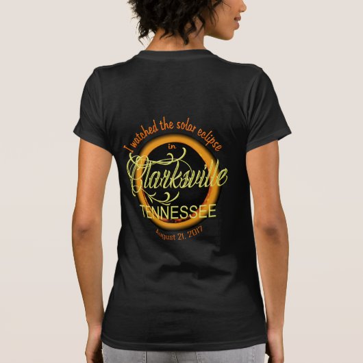 Solar Eclipse Clarksville TN Vrouwelijke Shirten T-shirt (Achterkant)