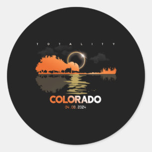 Solar Eclipse Colorado Gitaar Totaliteit Ronde Sticker
