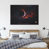 Solar Eclipse Cosmic Masterpiece Xzendor7 AI Art Canvas Afdruk (Insitu (Slaapkamer))