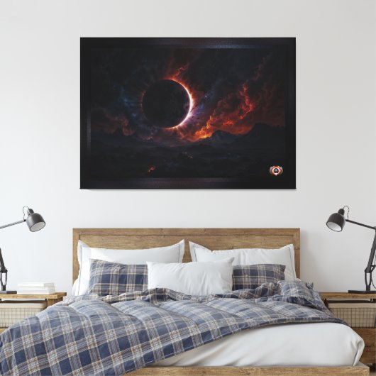 Solar Eclipse Cosmic Masterpiece Xzendor7 AI Art Canvas Afdruk (Insitu (Slaapkamer))