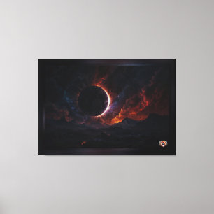 Solar Eclipse Cosmic Masterpiece Xzendor7 AI Art Canvas Afdruk