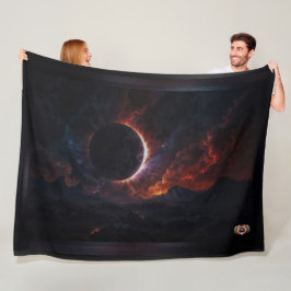 Solar Eclipse Cosmic Masterpiece Xzendor7 AI Art Fleece Deken