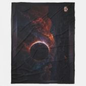 Solar Eclipse Cosmic Masterpiece Xzendor7 AI Art Fleece Deken (Voorkant)