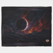 Solar Eclipse Cosmic Masterpiece Xzendor7 AI Art Fleece Deken (Voorkant (Horizontaal))