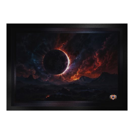 Solar Eclipse Cosmic Masterpiece Xzendor7 AI Art Foto Afdruk (Voorkant)
