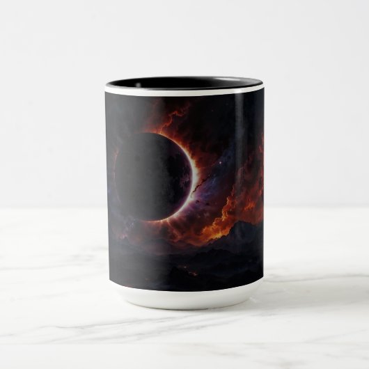 Solar Eclipse Cosmic Masterpiece Xzendor7 AI Art Mok (Midden)