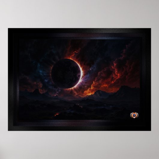 Solar Eclipse Cosmic Masterpiece Xzendor7 AI Art Poster (Voorkant)