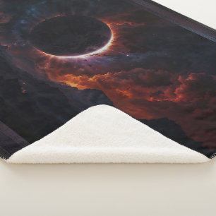 Solar Eclipse Cosmic Masterpiece Xzendor7 AI Art Sherpa Deken