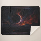 Solar Eclipse Cosmic Masterpiece Xzendor7 AI Art Sherpa Deken (Voorkant (horizontaal))