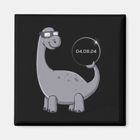 Solar Eclipse Dino 04.08.2024 Leuke Peuter Jongens Magneet (Voorkant)